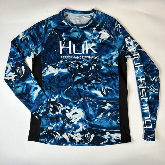 Hum Performance Fishing Short Men’s Small Mossy Oak Elements Hydro Water Print - Picture 1 of 8